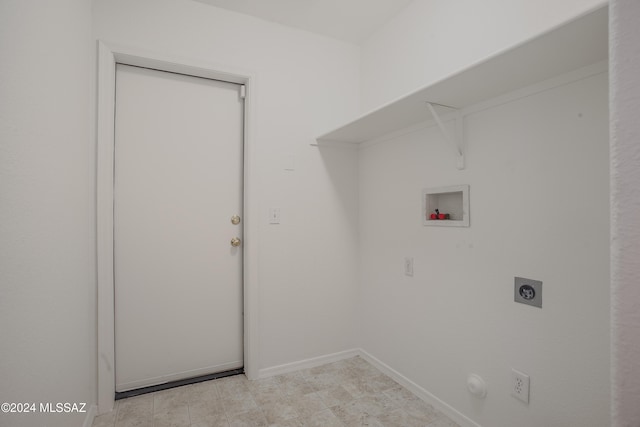 clothes washing area featuring washer hookup and electric dryer hookup