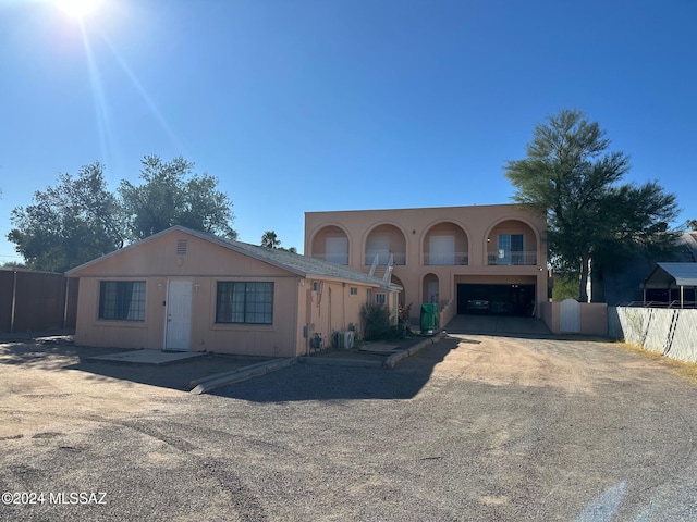 view of front of house with a garage