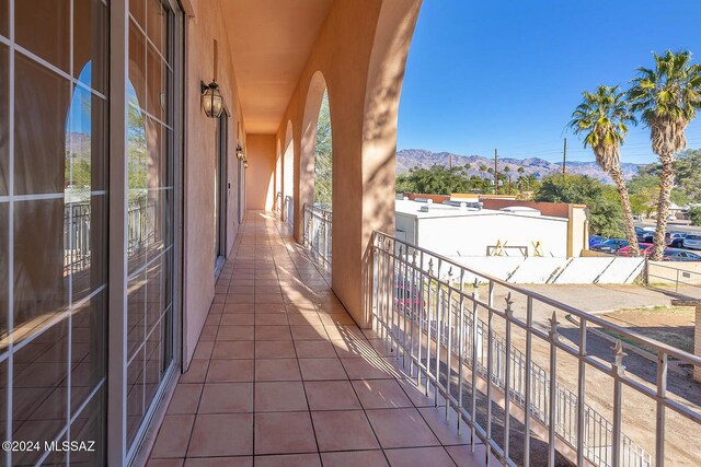 balcony with a mountain view