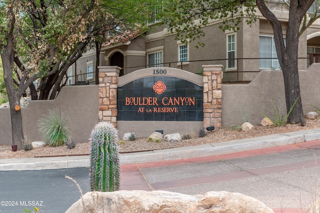 view of community sign