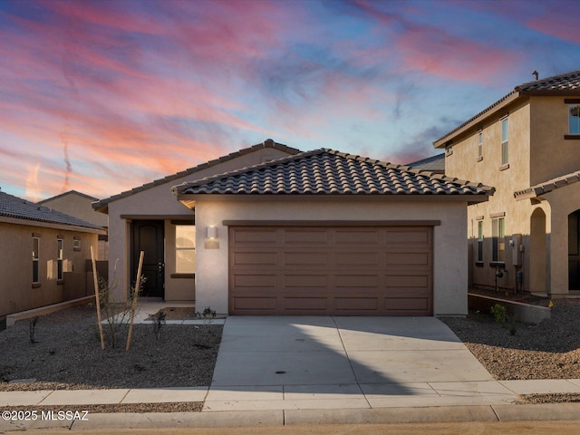 view of front facade with a garage