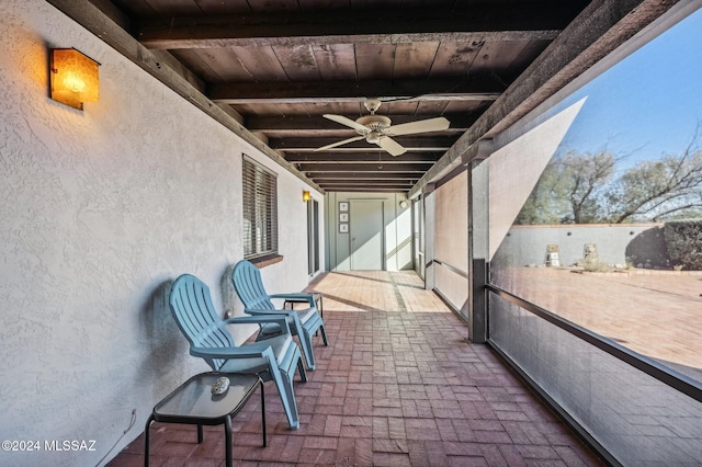 611 S Los Opalos, Green Valley, AZ 85614 - view of patio with ceiling fan