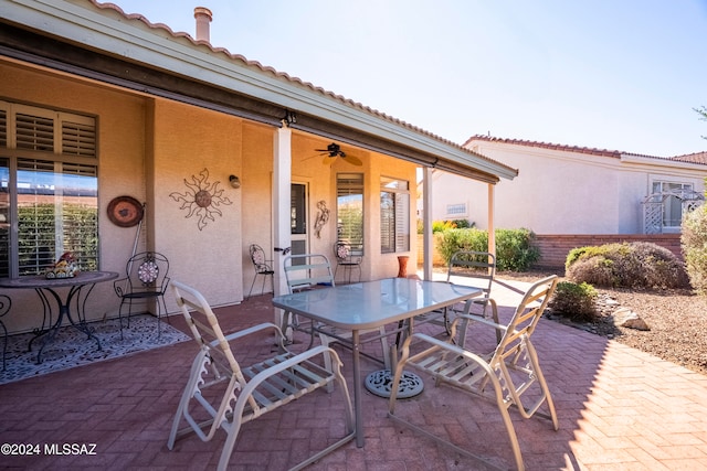 view of patio / terrace with ceiling fan