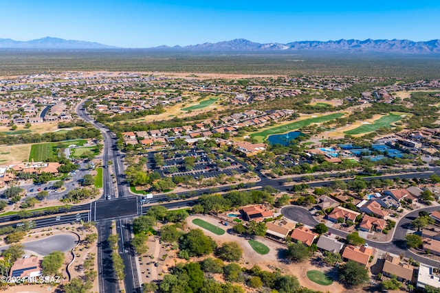 bird's eye view featuring a mountain view