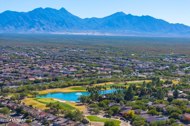 1955 E E Clf, Swallow Trail, Green Valley, AZ 85614 - drone / aerial view of a water and mountain view and a golf club
