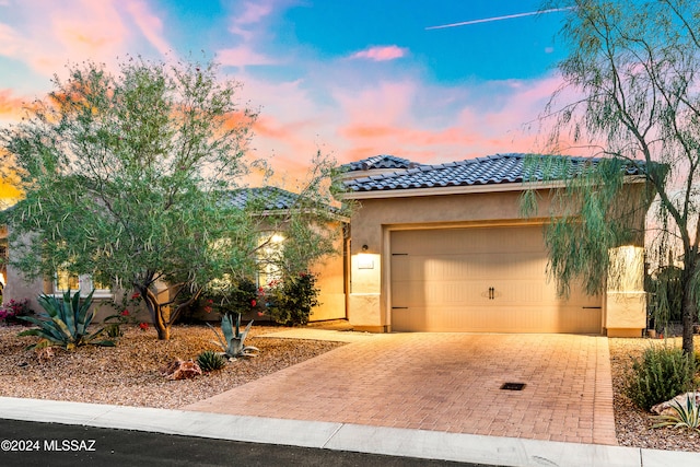 view of front of home featuring a garage