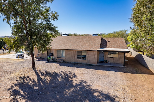 single story home with a patio area