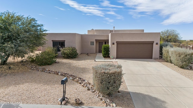 adobe home with a garage