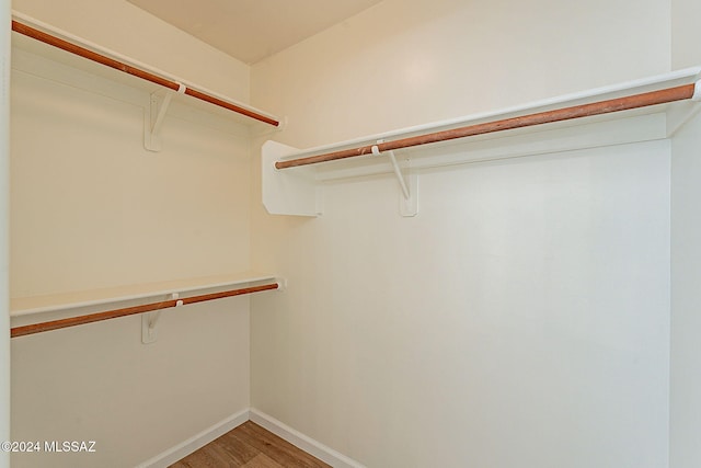 spacious closet featuring hardwood / wood-style flooring