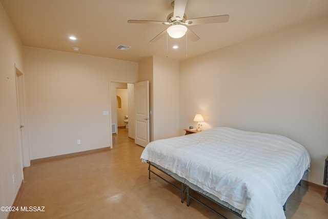 bedroom with ceiling fan