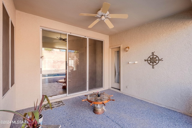 view of patio with a ceiling fan