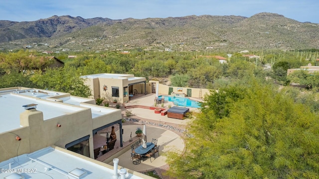 aerial view featuring a mountain view