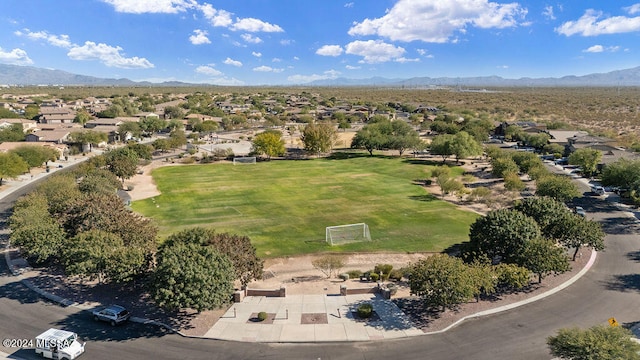 aerial view with a mountain view