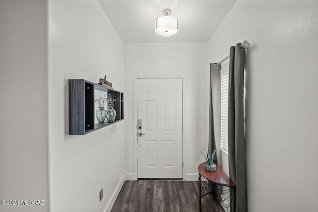 hall featuring dark hardwood / wood-style floors