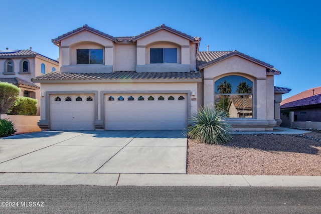 view of front facade with a garage