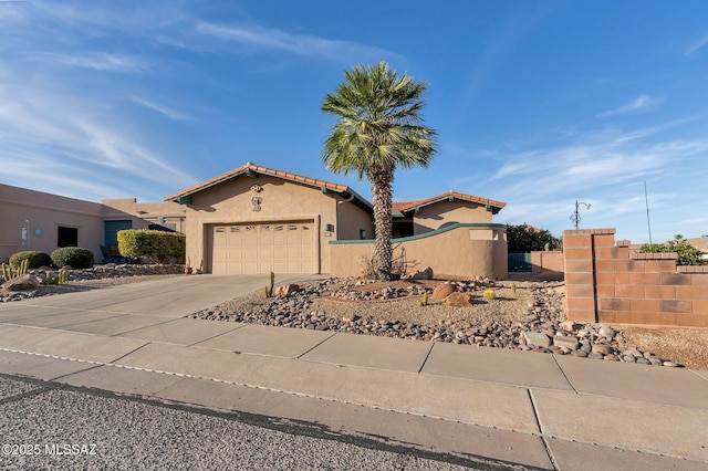 view of front of house with a garage