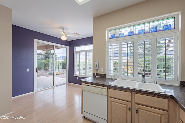 kitchen featuring dishwasher, a healthy amount of sunlight, and sink