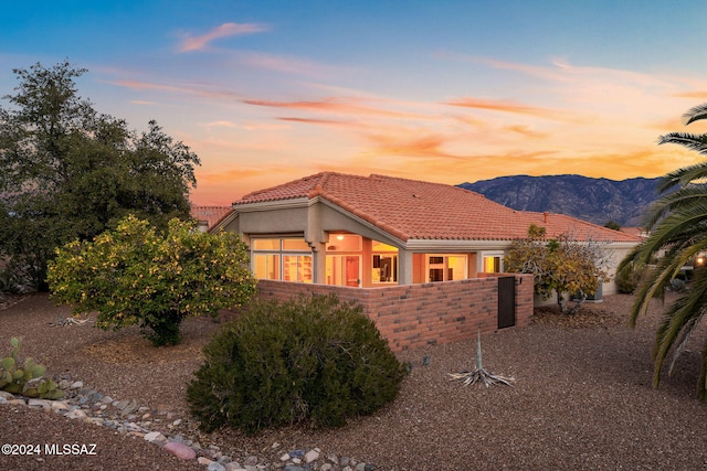 exterior space with a mountain view