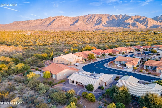 aerial view with a mountain view