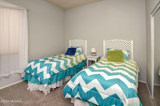 bedroom with carpet floors