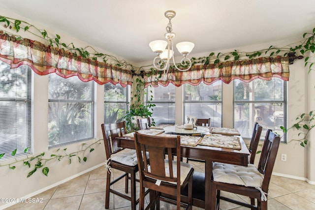 3457 N Crystal Hill Ave, Tucson, AZ 85745 - dining space with a chandelier, plenty of natural light, and light tile patterned flooring