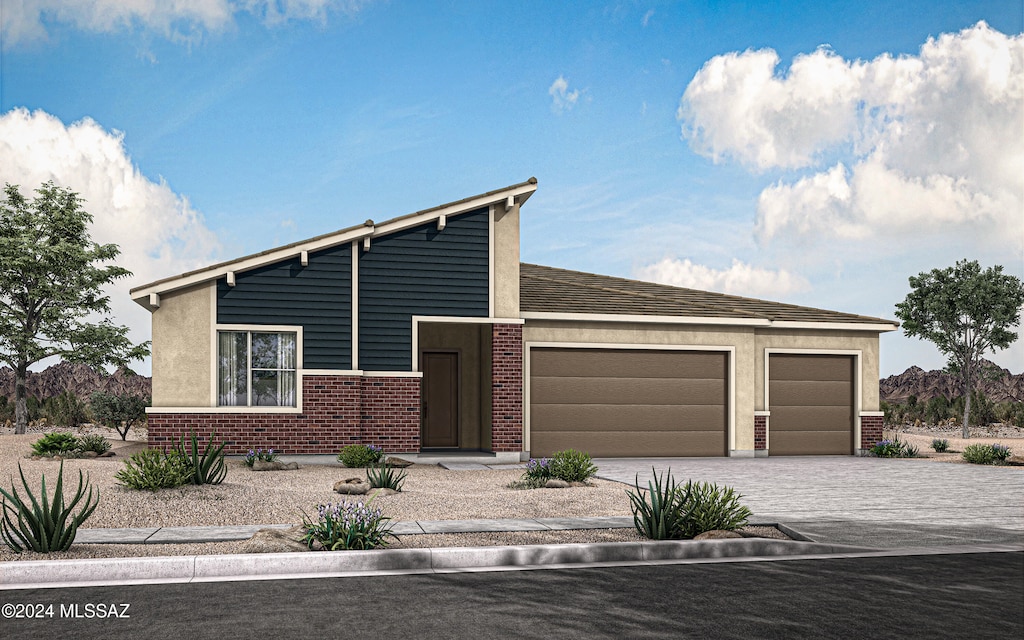 view of front facade with a garage