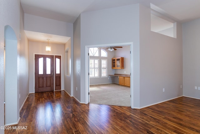 foyer featuring dark hardwood / wood-style flooring