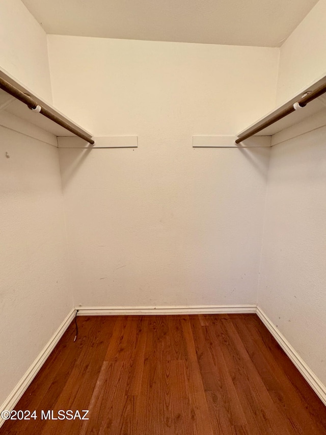 spacious closet with hardwood / wood-style floors