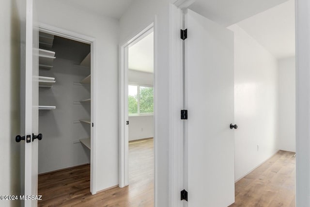 hall featuring light hardwood / wood-style floors