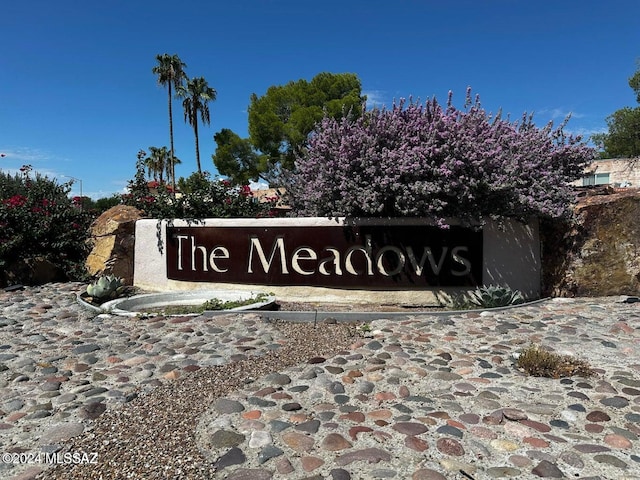 view of community sign