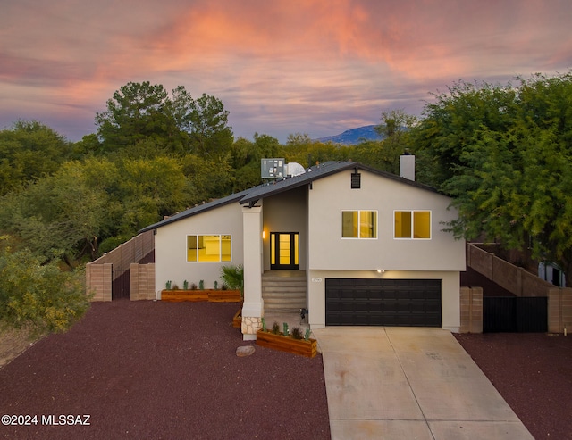 view of front of house featuring a garage