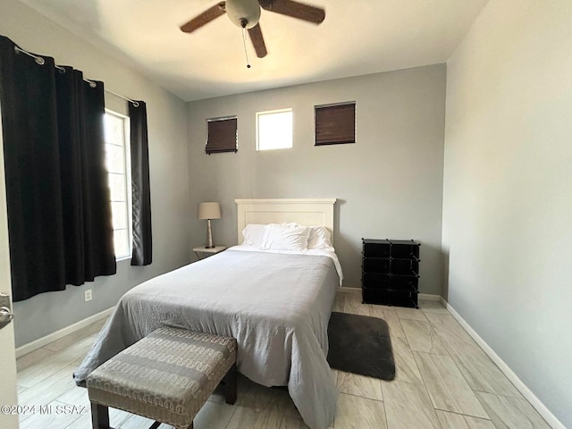 bedroom with ceiling fan