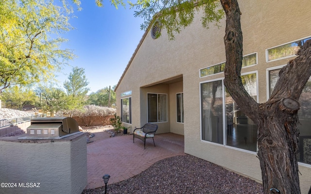 view of patio with a grill and exterior kitchen