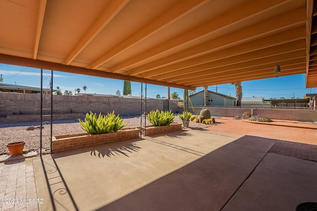 view of patio with a fenced backyard