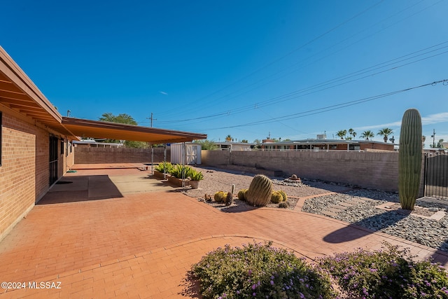 view of patio with a fenced backyard