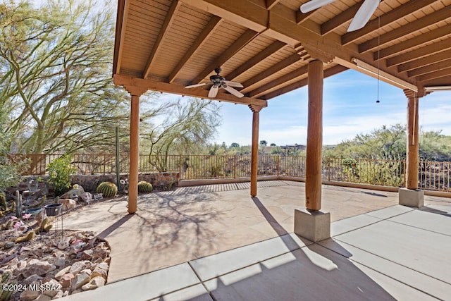 view of patio / terrace with ceiling fan