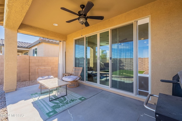6551 E Via Arroyo Largo, Tucson, AZ 85756 - view of patio featuring ceiling fan