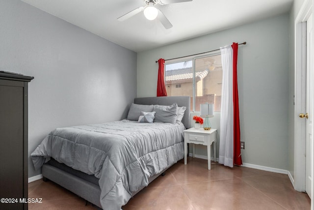 bedroom with ceiling fan