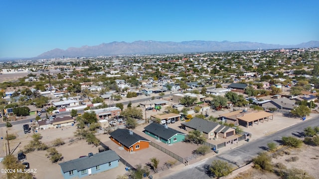 aerial view with a mountain view