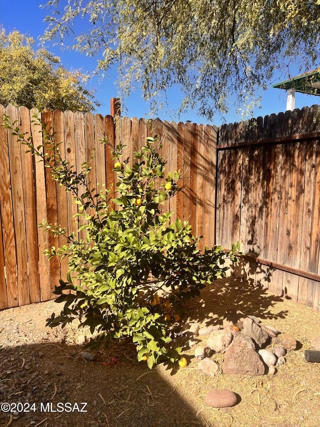 view of yard featuring fence