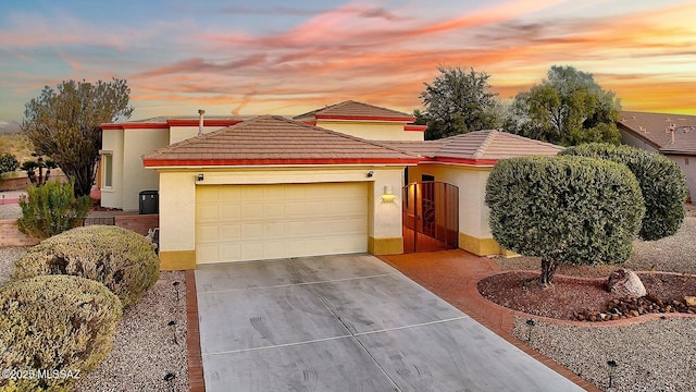 view of front of house with a garage