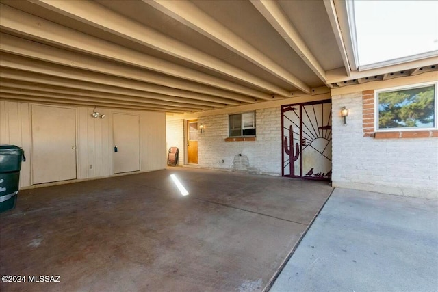 interior space featuring concrete floors