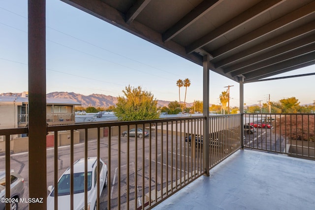 balcony with a mountain view