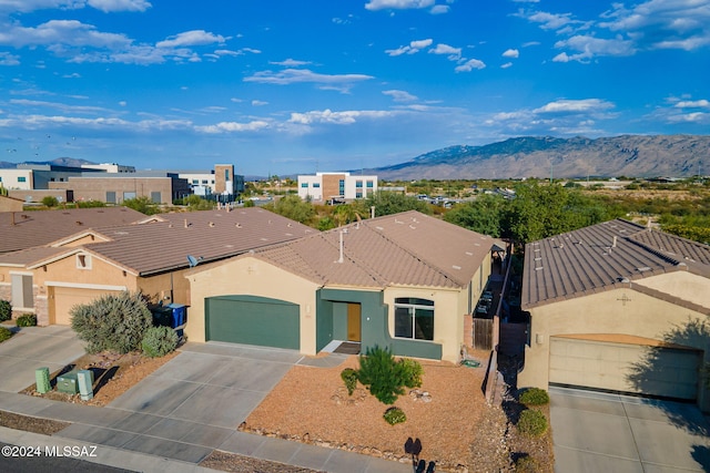 aerial view featuring a mountain view