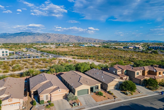 drone / aerial view with a mountain view