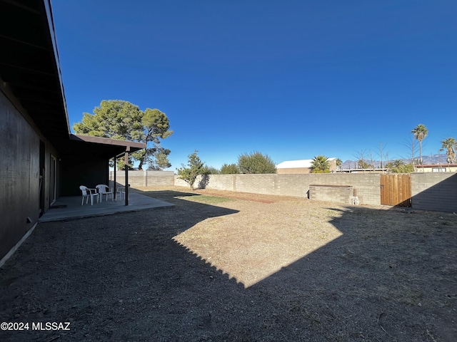 view of yard with a patio area