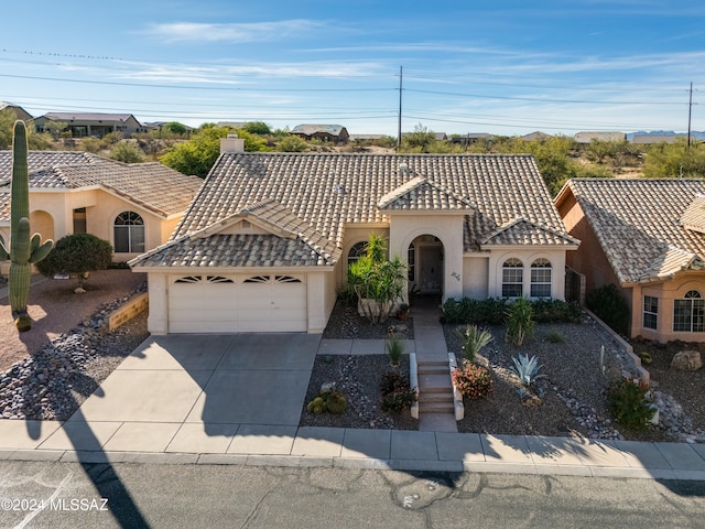 view of front of house with a garage