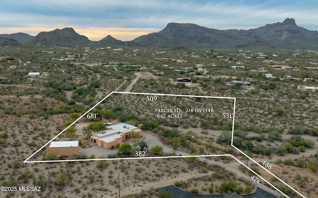 aerial view with a mountain view