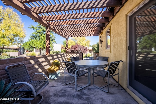 view of patio / terrace featuring a pergola