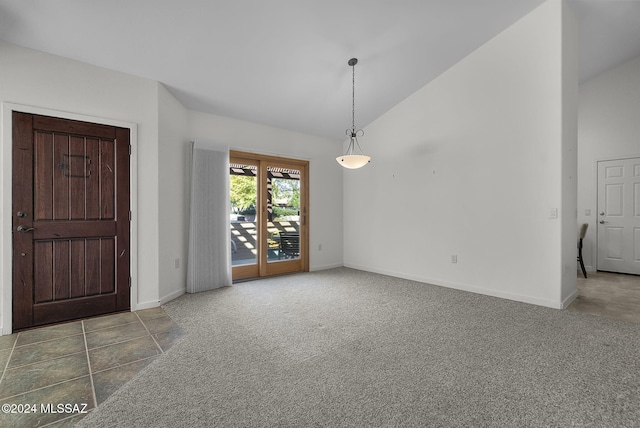 interior space with lofted ceiling